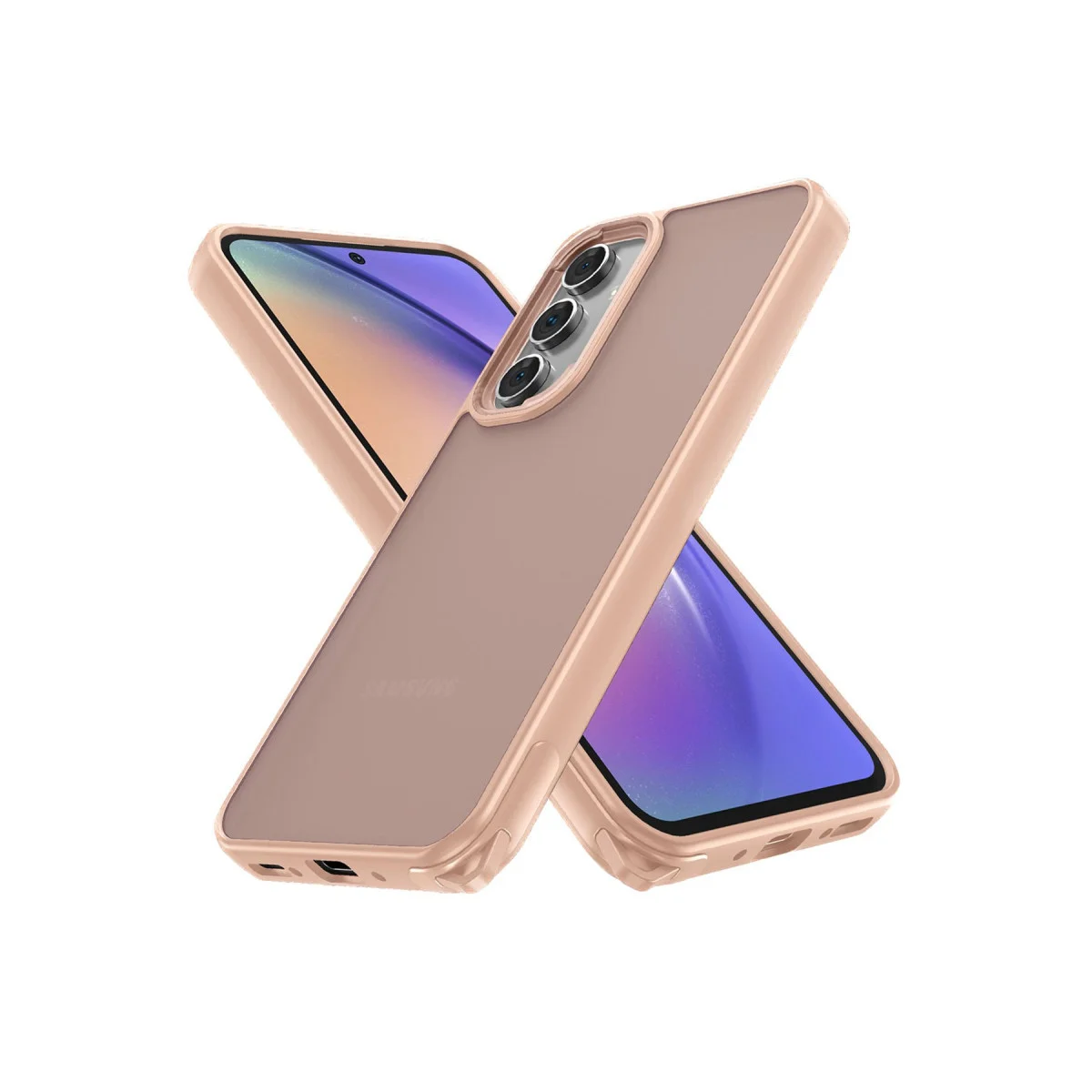 Galaxy A54 5G Kılıf - Pudra Rengi Elegant Kapak ve Koruması