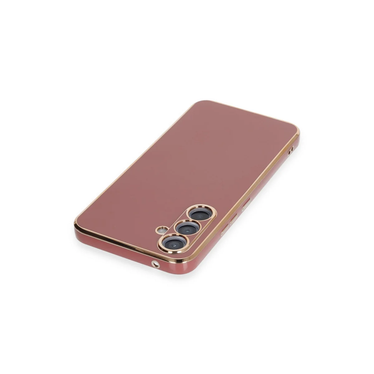 Galaxy A54 5G Volet Silikon Kılıf - Kırmızı (7 Renk Seçeneği ve Gold Detaylar)