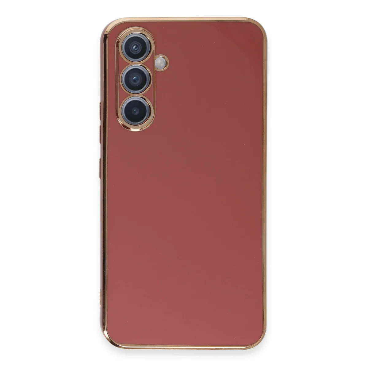 Galaxy A54 5G Volet Silikon Kılıf - Kırmızı (7 Renk Seçeneği ve Gold Detaylar)