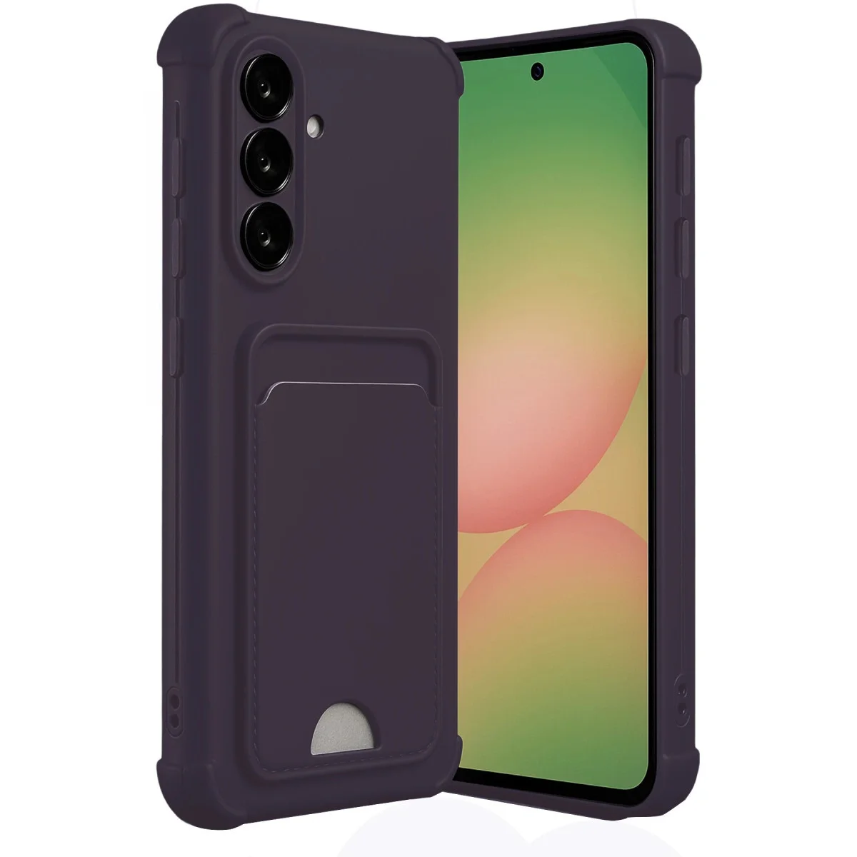Galaxy A55 5G Kılıf - Derin Mor Kelvin Kartvizitli Silikon