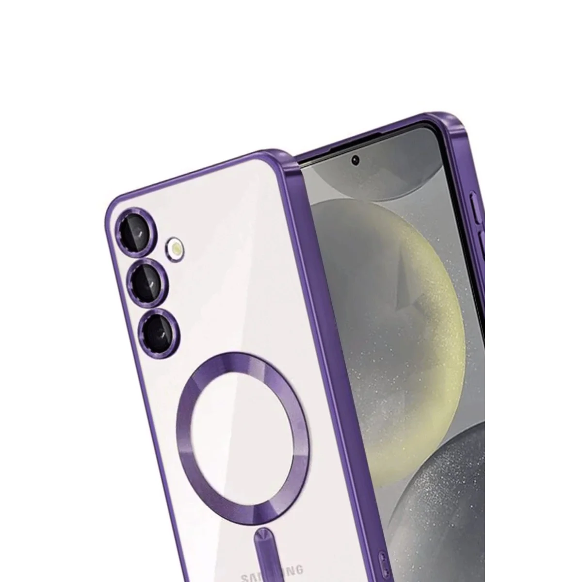Galaxy A55 5G Kross Magneticsafe Kapak Mor - Şeffaf, MagSafe Uyumlu ve Kırılmaya Dayanıklı Kılıf