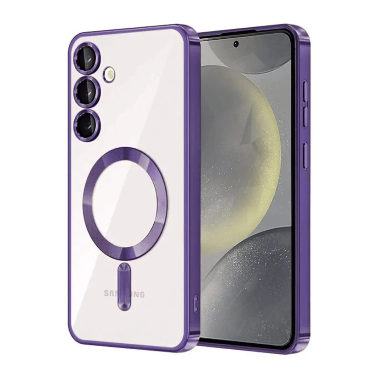 Galaxy A55 5G Kross Magneticsafe Kapak Mor - Şeffaf, MagSafe Uyumlu ve Kırılmaya Dayanıklı Kılıf