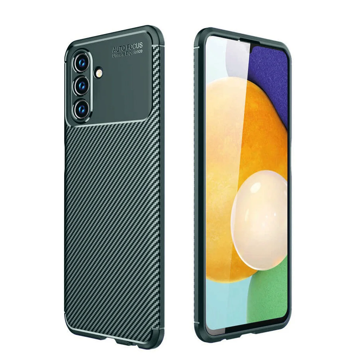 Galaxy A56 Auto Focus Karbon Kapak - Koyu Yeşil, Pürüzsüz Doku ve Maksimum Koruma