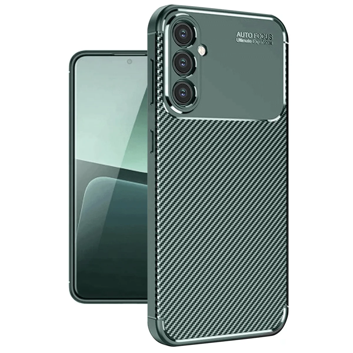 Galaxy A56 Auto Focus Karbon Kapak - Koyu Yeşil, Pürüzsüz Doku ve Maksimum Koruma