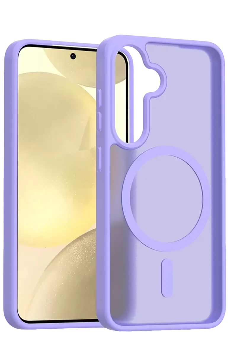 Galaxy A56 ile Uyumlu MagSafe Kılıf - Lila Premium Silikon Kapak