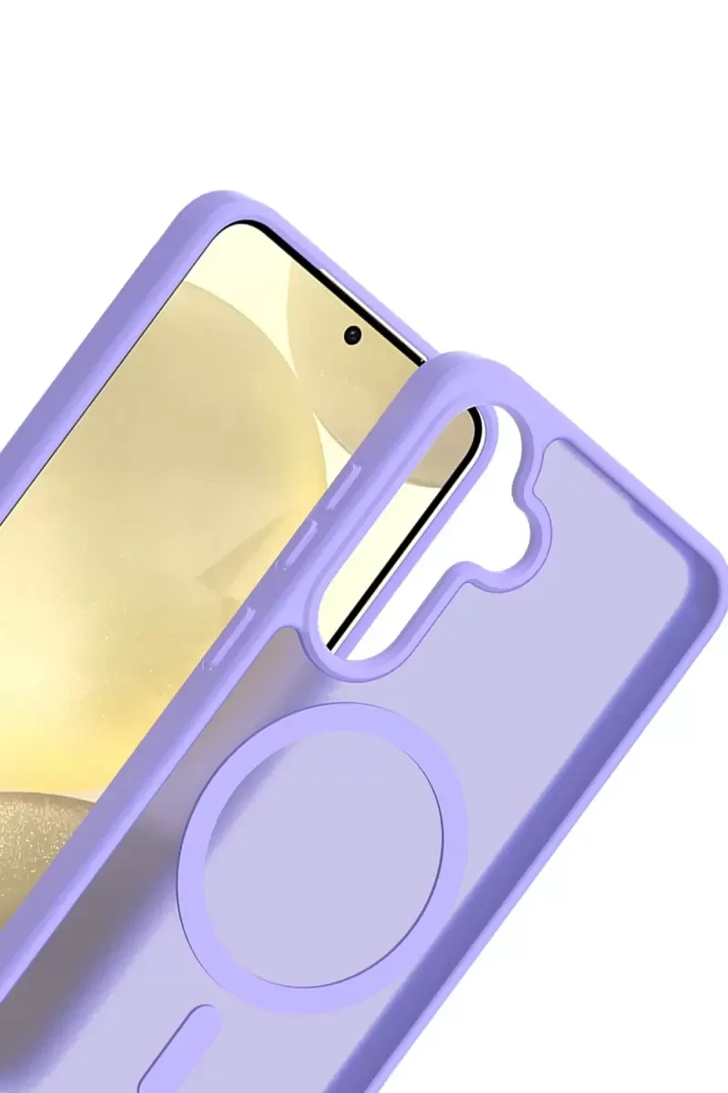 Galaxy A56 ile Uyumlu MagSafe Kılıf - Lila Premium Silikon Kapak
