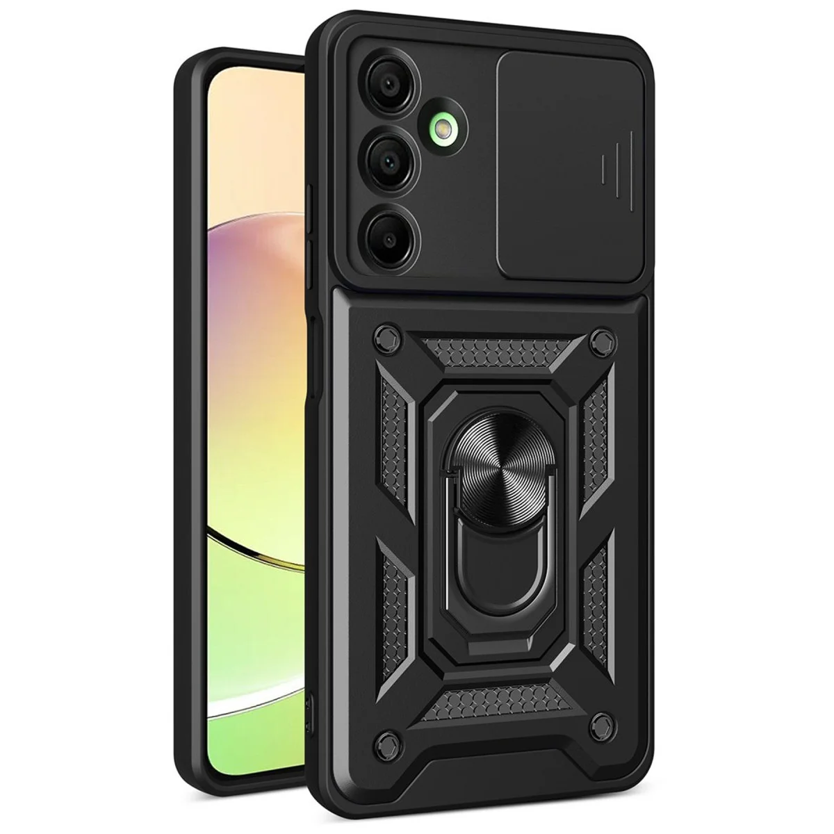 Galaxy A56 Kılıf Siyah - Pars Lens Yüzüklü Premium Korumalı Kılıf