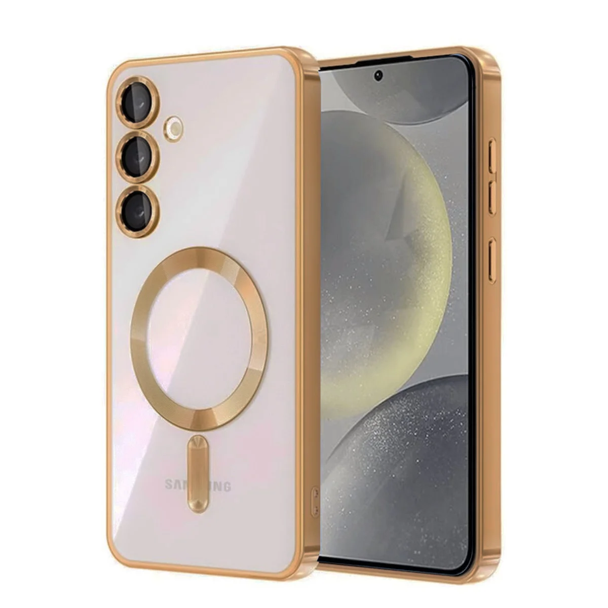 Galaxy A56 Kross Magneticsafe Kılıf - Çöl Titanyum, MagSafe Uyumlu ve Şeffaf Koruma