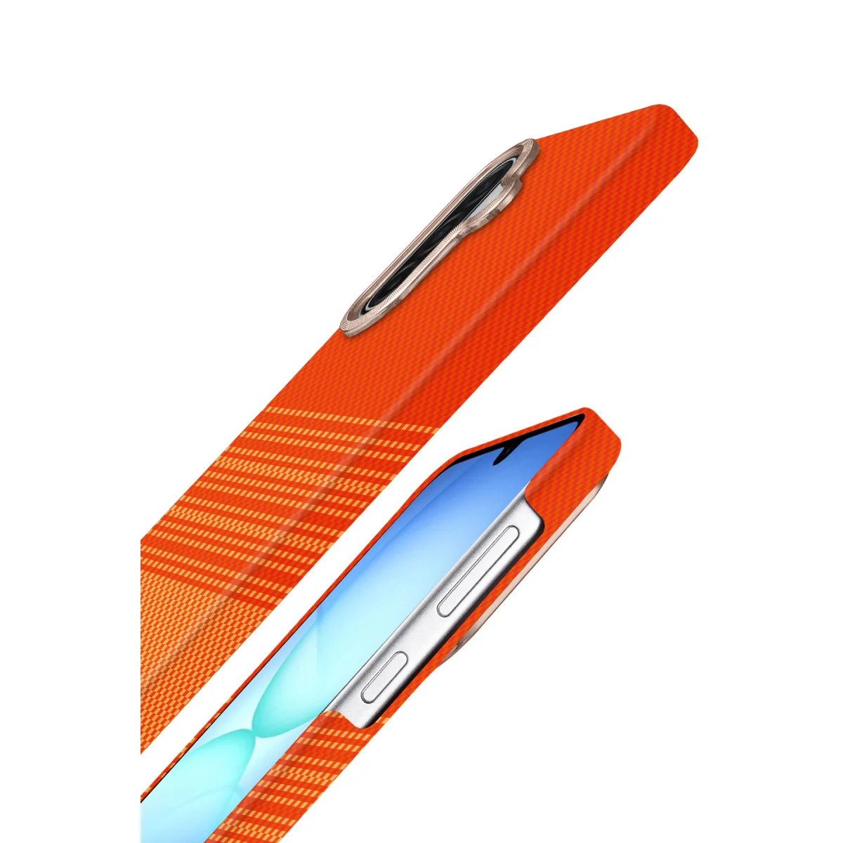 Galaxy A56 Vega Magsafe Kapak Turuncu - Kevlar Desenli, Ultra İnce ve Şık Mıknatıslı Koruma Kılıfı