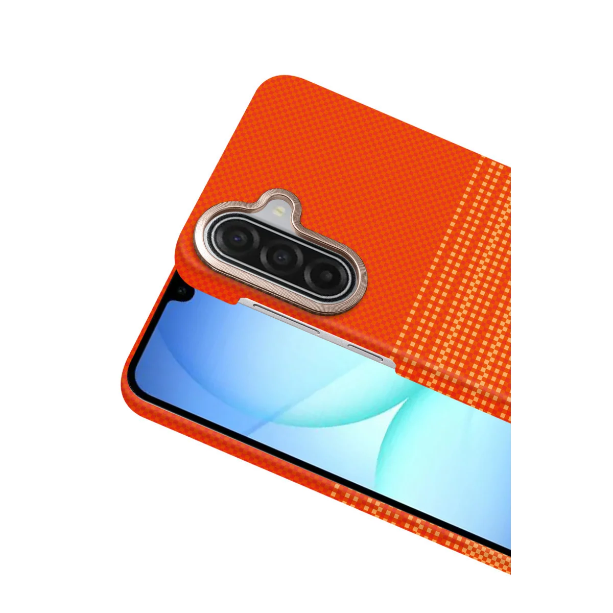 Galaxy A56 Vega Magsafe Kapak Turuncu - Kevlar Desenli, Ultra İnce ve Şık Mıknatıslı Koruma Kılıfı