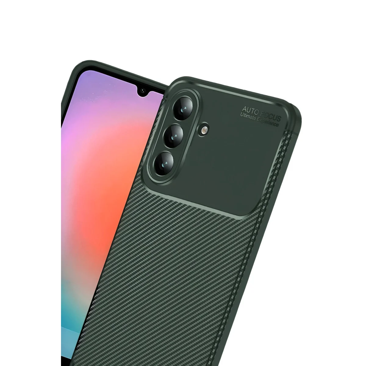 Galaxy A57 5G Auto Focus Karbon Kapak Koyu Yeşil - Tam Koruma ve Modern Tasarım