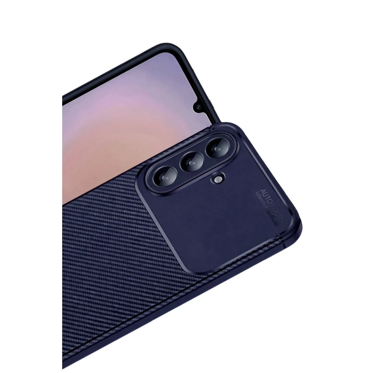 Galaxy A57 5G Auto Focus Karbon Kapak - Lacivert Koruma Seti