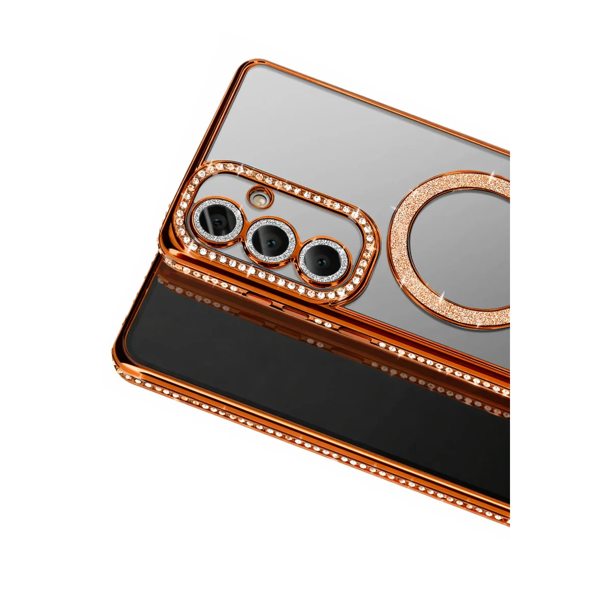 Galaxy A57 5G Joke Simli Magneticsafe Kılıf - Turuncu, TPU & Kablosuz Şarj Desteği