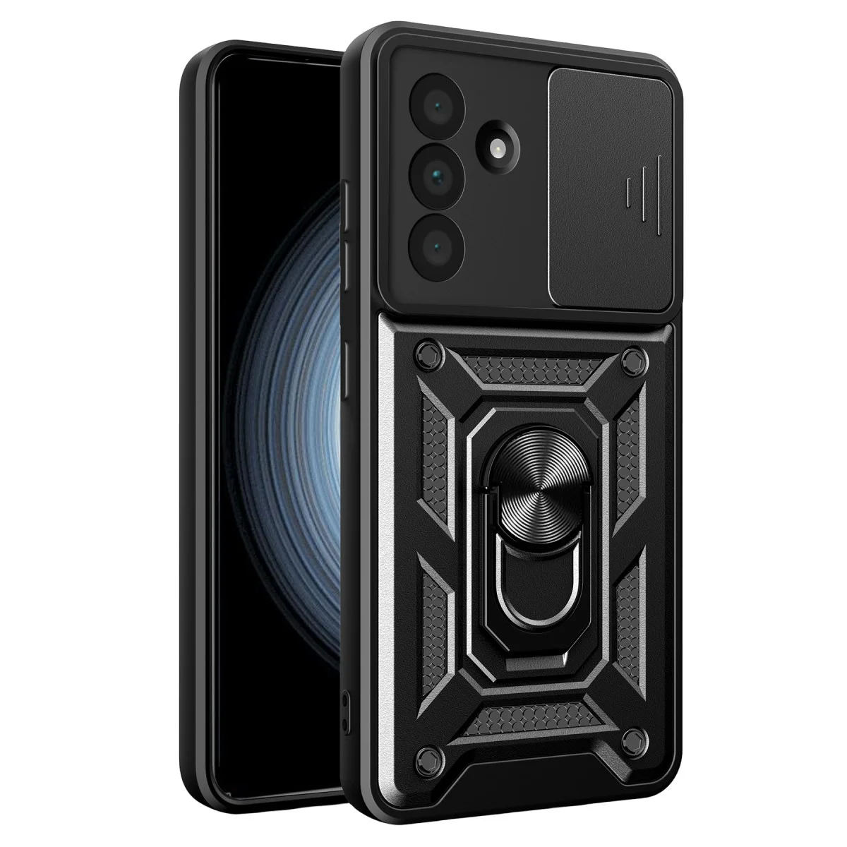 Galaxy A57 5G Pars Lens Silikon Kılıf - Siyah, Parmak İzi Tutmaz, Darbe Korumalı, Standlı