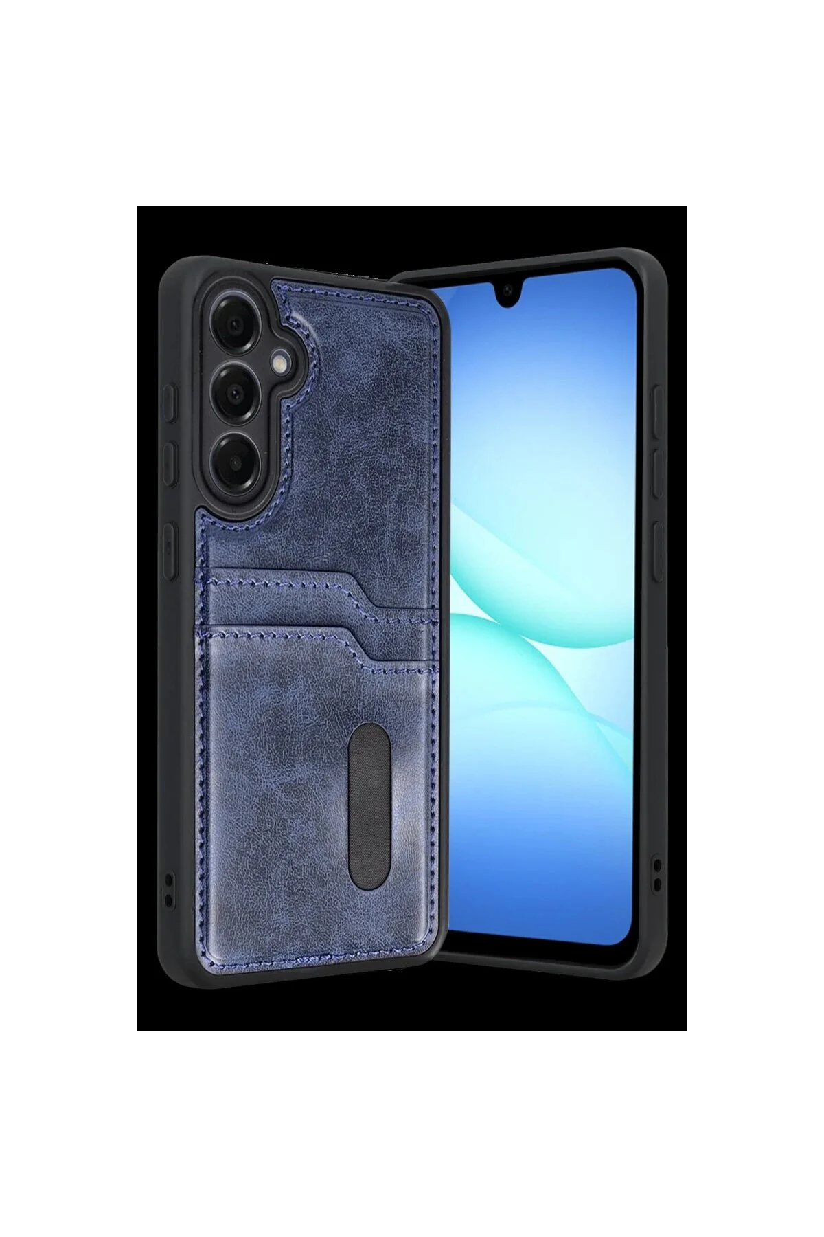Galaxy A57 5g Sara Kartvizitli Deri Kılıf - Lacivert