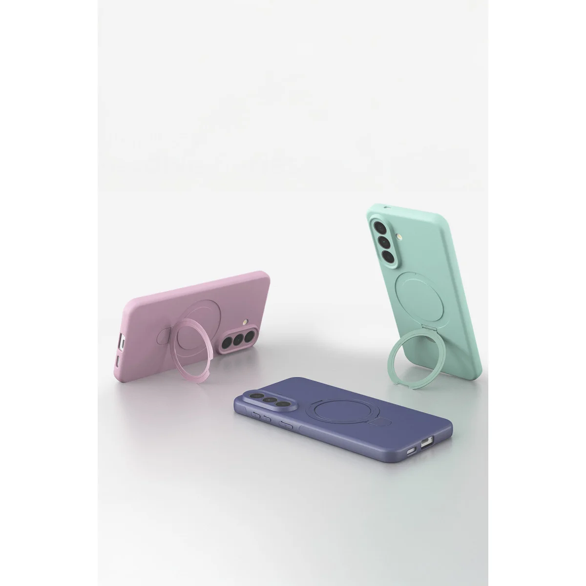 Galaxy A57 5G Yeşil Regal Magsafe Standlı Kapak - Estetik ve Güçlü Koruma