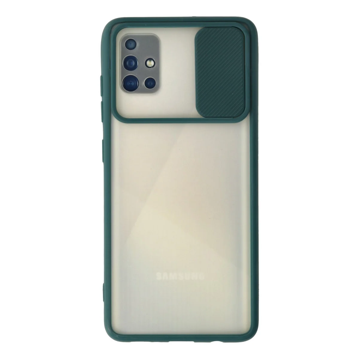 Galaxy A71 Kılıf - Palm Buzlu Silikon Kamera Sürgülü - Yeşil
