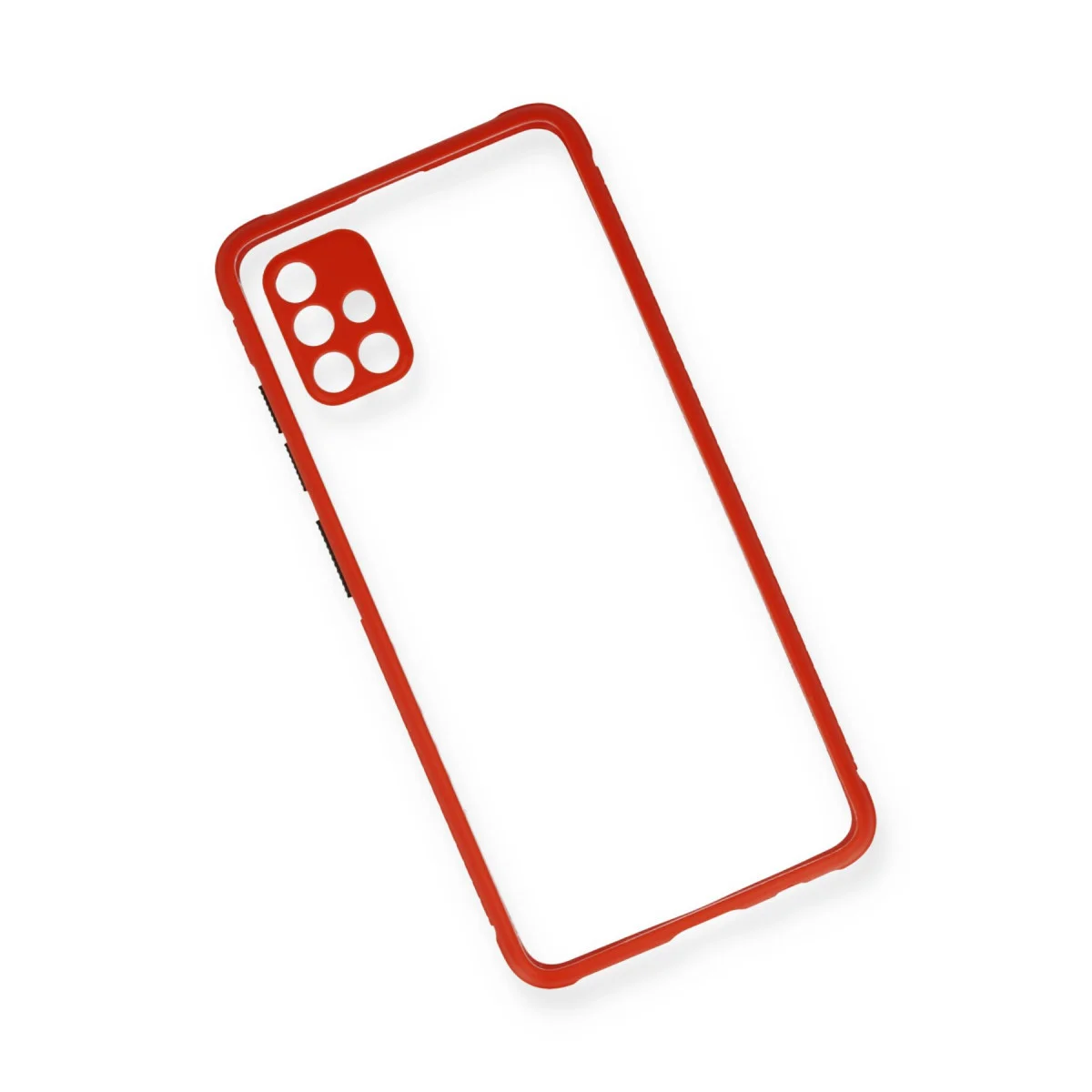 Galaxy A71 Miami Şeffaf Silikon Kılıf Kırmızı - Dayanıklı ve Şık Koruyucu