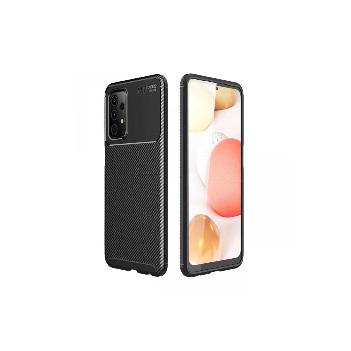 Galaxy A72 Karbon Kılıf - Siyah Auto Focus Kılıf, Sert Darbeye Karşı Mükemmel Koruma ve Parmak İzi Önleyici