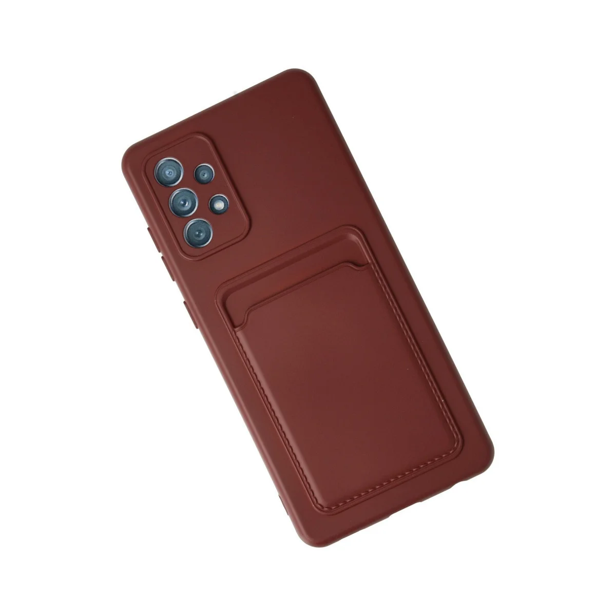 Galaxy A72 Kelvin Kartvizitli Silikon Kılıf Bordo - Premium Koruma ve Fonksiyonel Tasarım