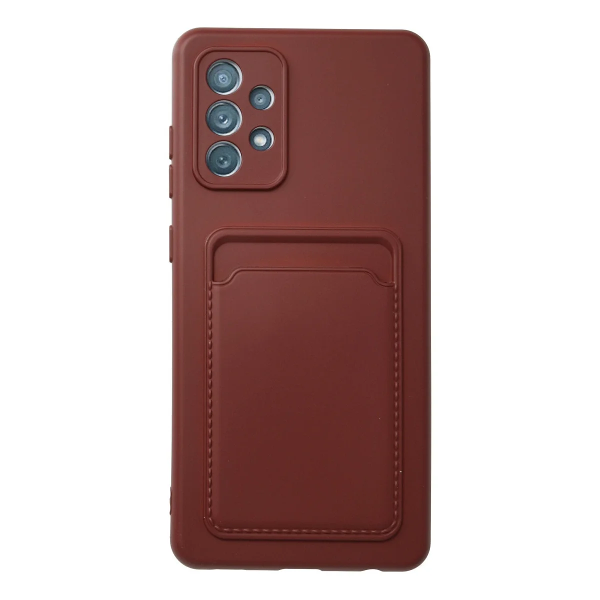 Galaxy A72 Kelvin Kartvizitli Silikon Kılıf Bordo - Premium Koruma ve Fonksiyonel Tasarım