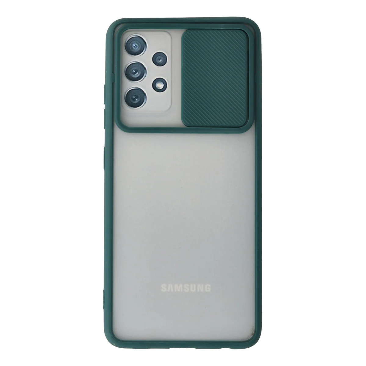 Galaxy A72 Kılıf Buzlu Kamera Sürgülü Silikon - Yeşil