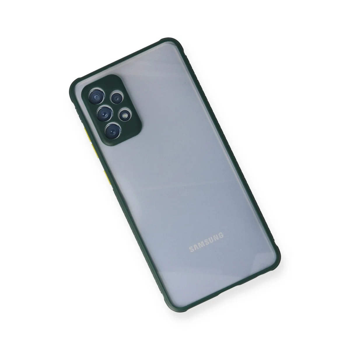 Galaxy A72 Miami Şeffaf Silikon Kılıf - Koyu Yeşil