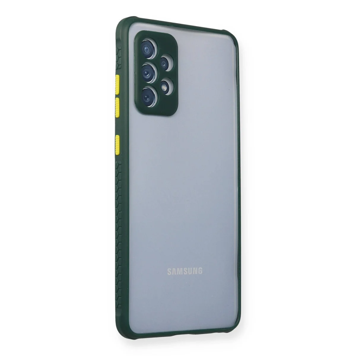 Galaxy A72 Miami Şeffaf Silikon Kılıf - Koyu Yeşil