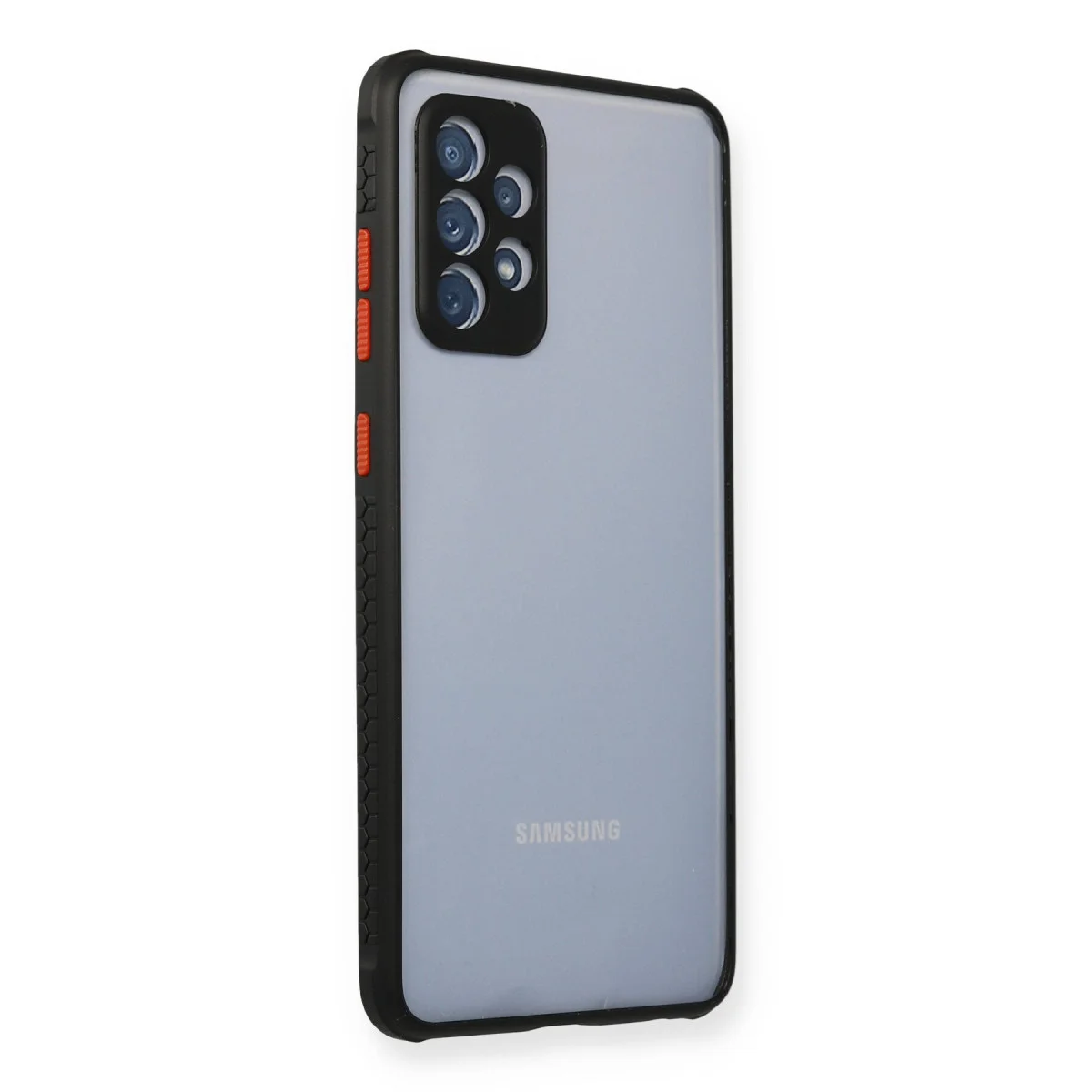 Galaxy A72 Miami Şeffaf Silikon Kılıf - Siyah - Dayanıklı Darbe Koruma