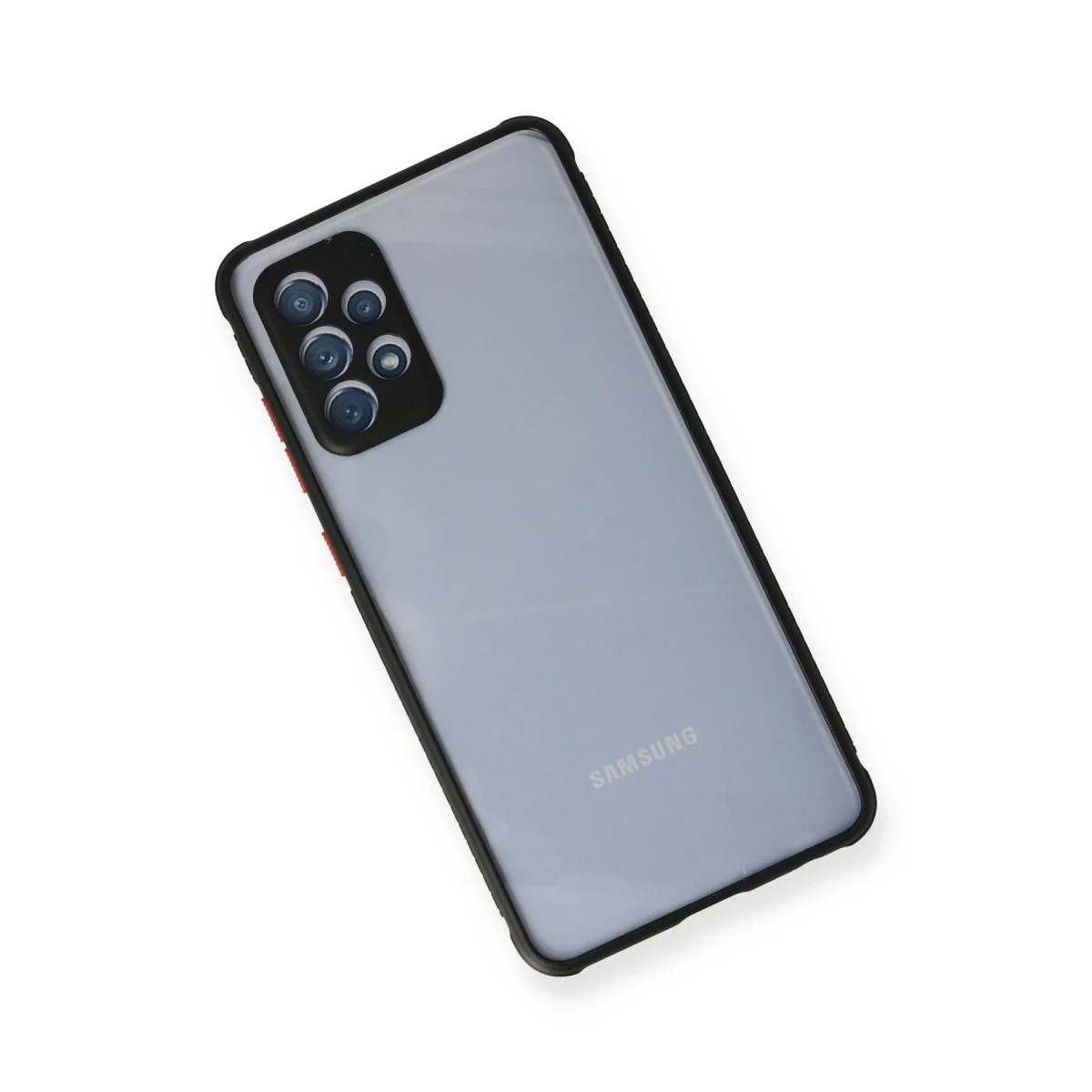Galaxy A72 Miami Şeffaf Silikon Kılıf - Siyah - Dayanıklı Darbe Koruma