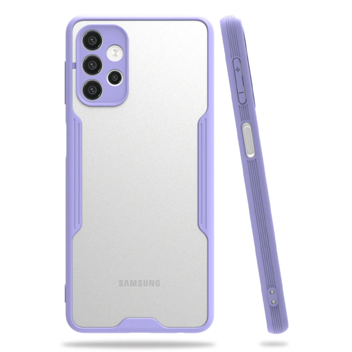 Galaxy A72 Platin Silikon Kılıf - Lila (Mat Tasarım, İnce ve Şık Koruma)
