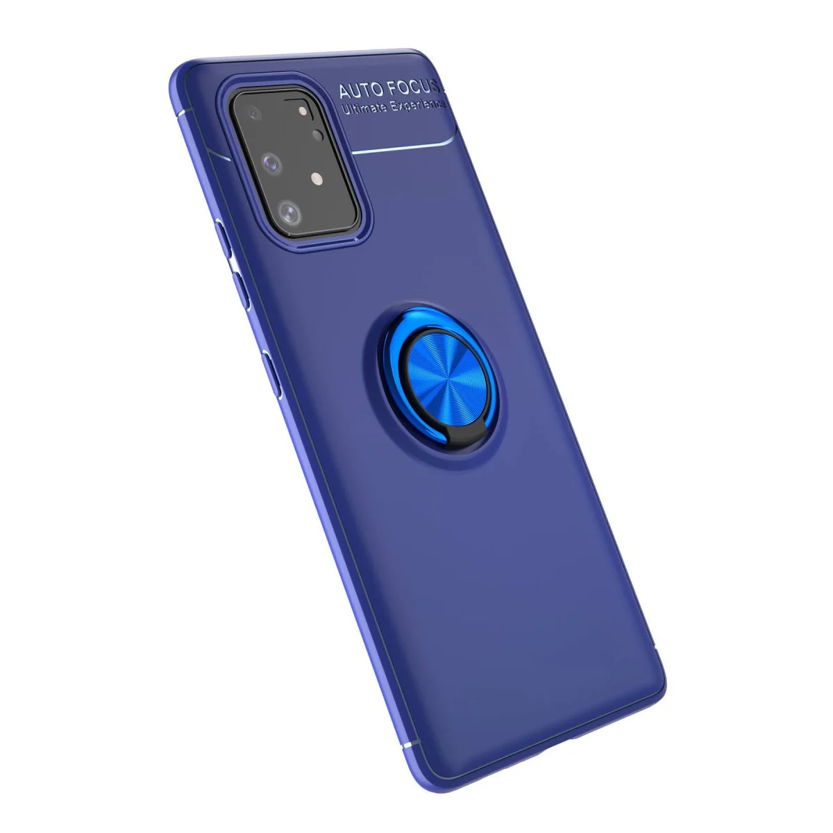 Galaxy A91 ve S10 Lite Silikon Kılıf - Range Ring 360° Dönebilir ve Stand Özellikli Mavi