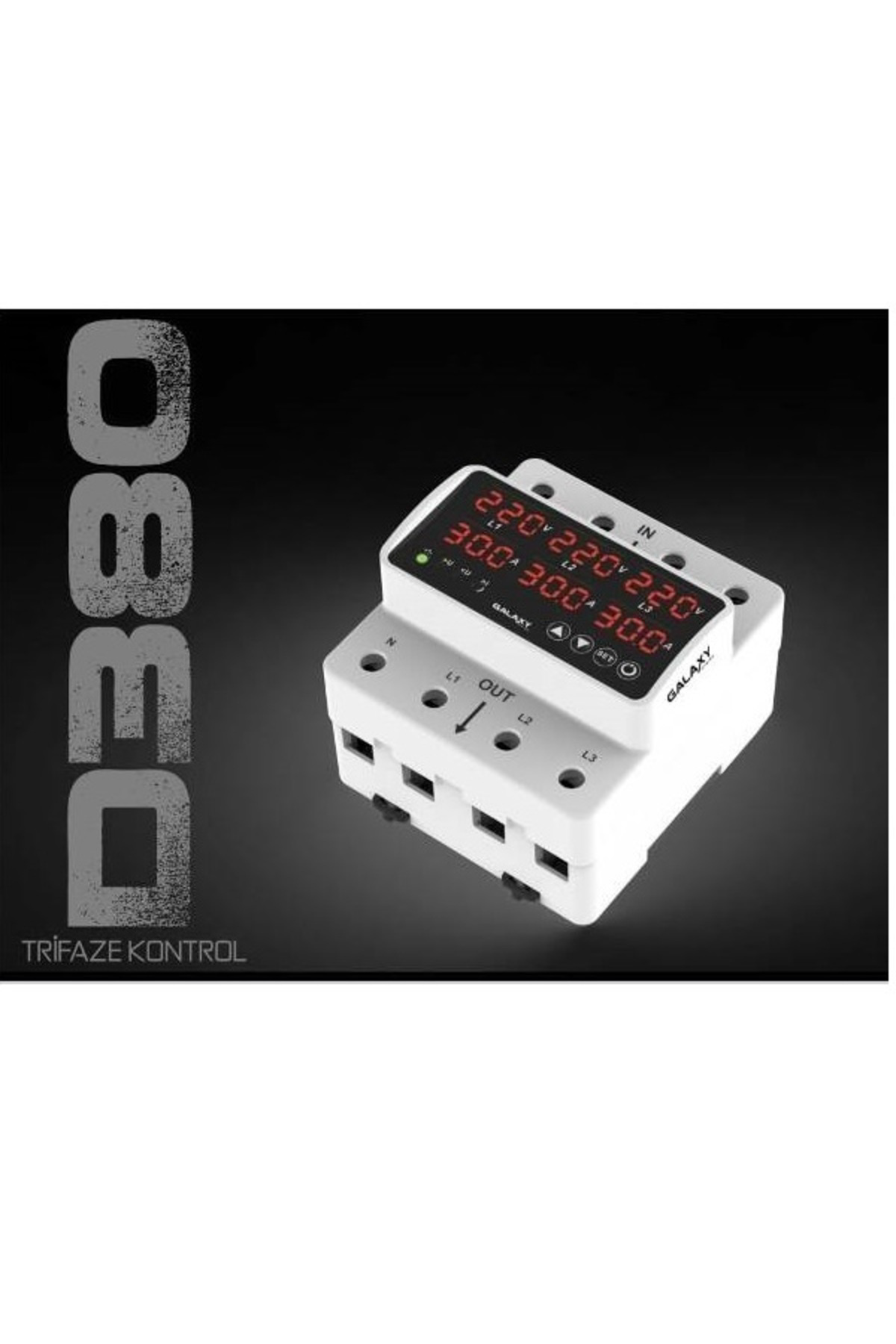 Galaxy D380 Sigorta Tipi Trifaze Voltaj Koruyucu