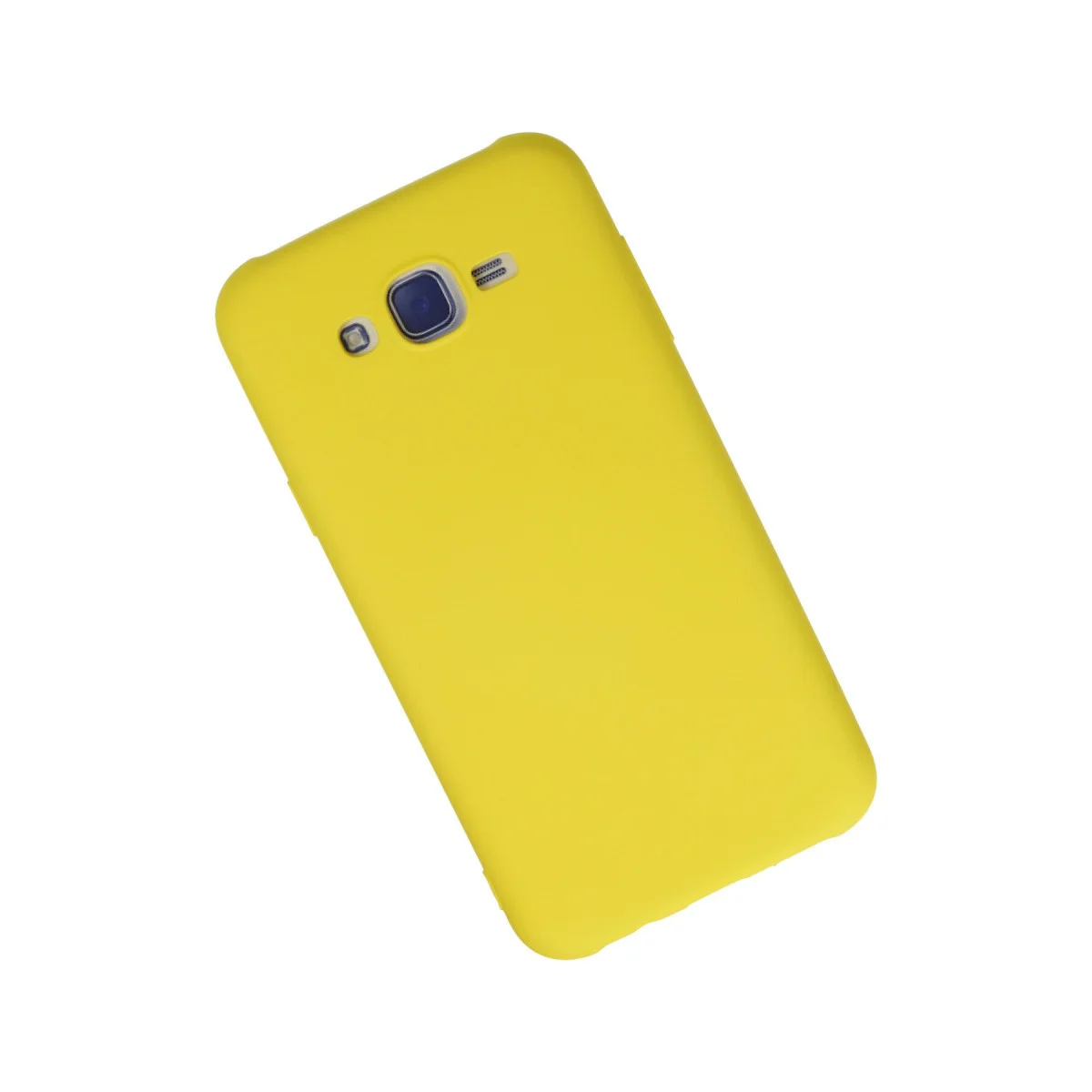Galaxy J7 Kılıf Nano İçi Kadife Silikon - Sarı