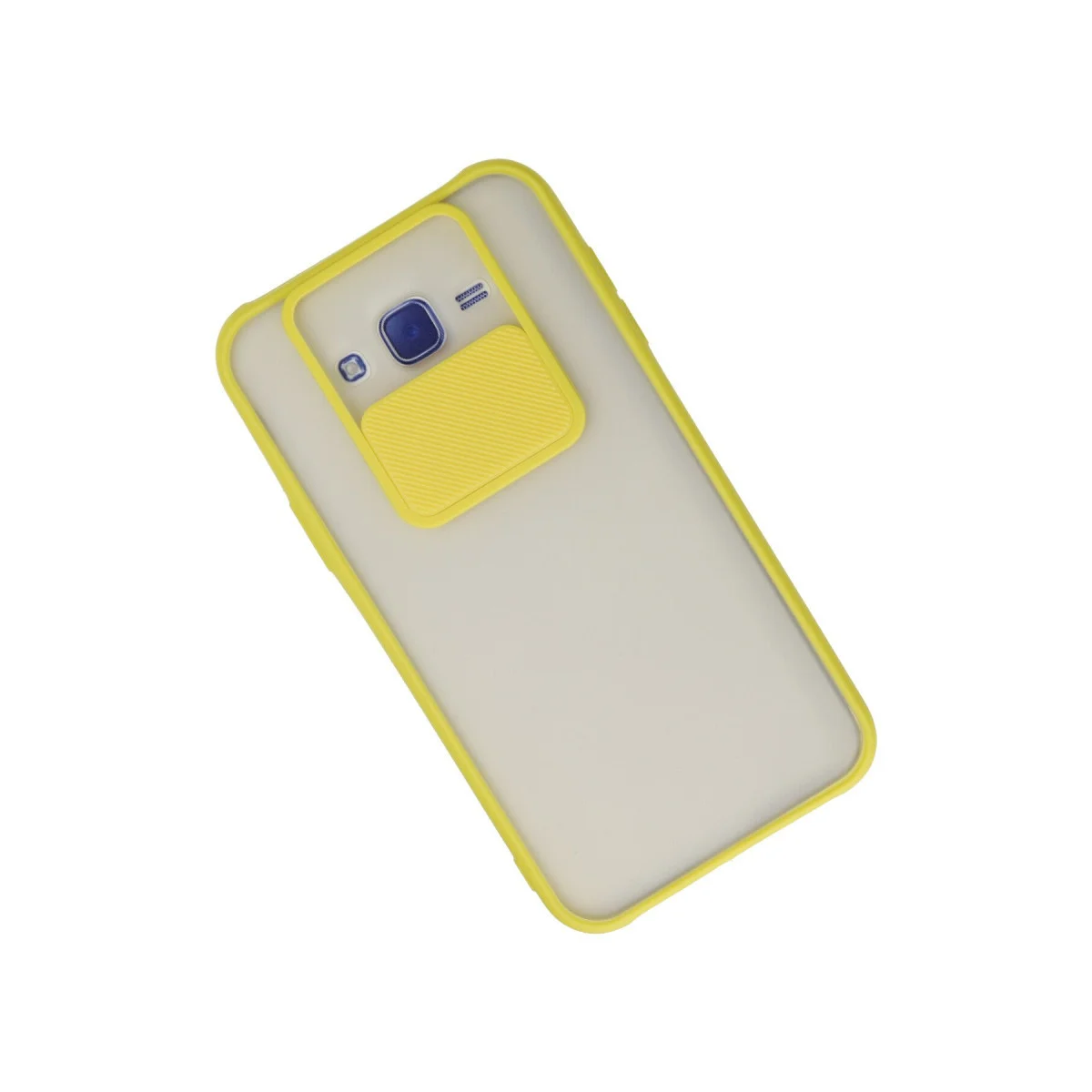 Galaxy J7 Kılıf Palm Buzlu - Kamera Korumalı Silikon Kılıf - Sarı