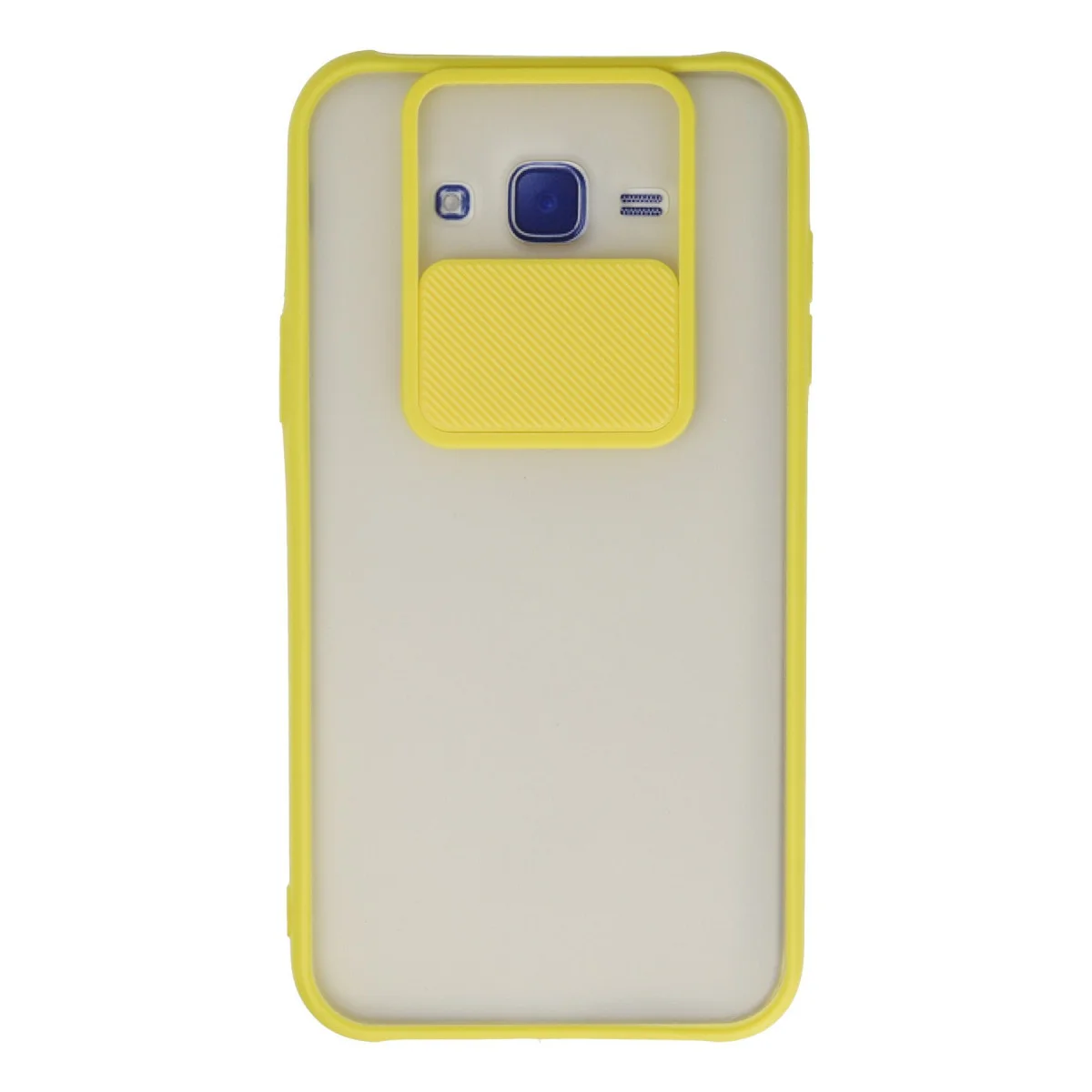 Galaxy J7 Kılıf Palm Buzlu - Kamera Korumalı Silikon Kılıf - Sarı