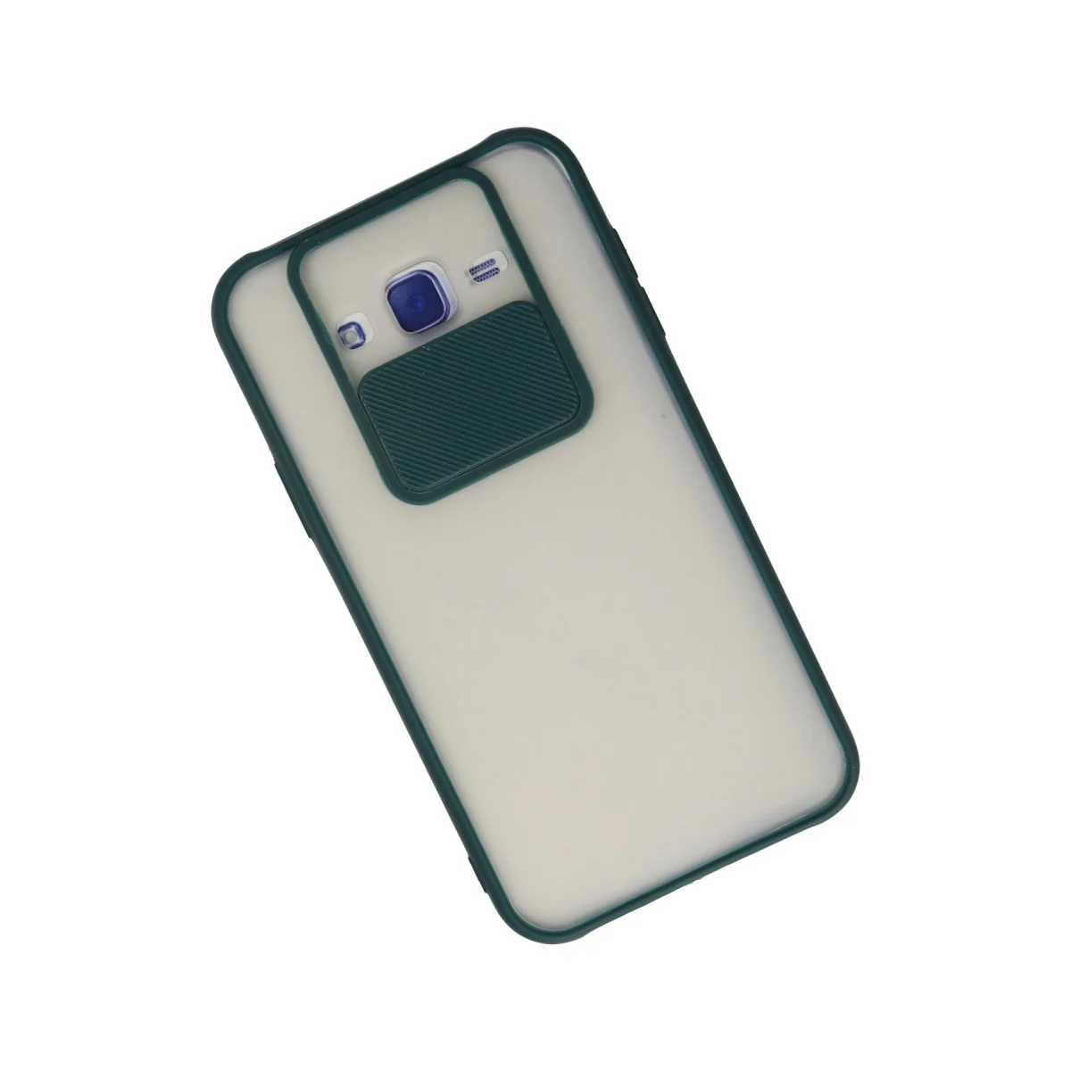 Galaxy J7 Kılıf Silikon Buzlu Kamera Sürgülü Yeşil