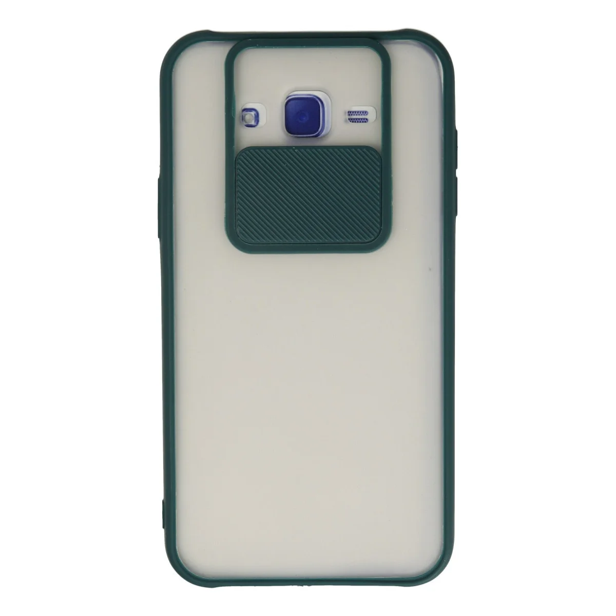 Galaxy J7 Kılıf Silikon Buzlu Kamera Sürgülü Yeşil
