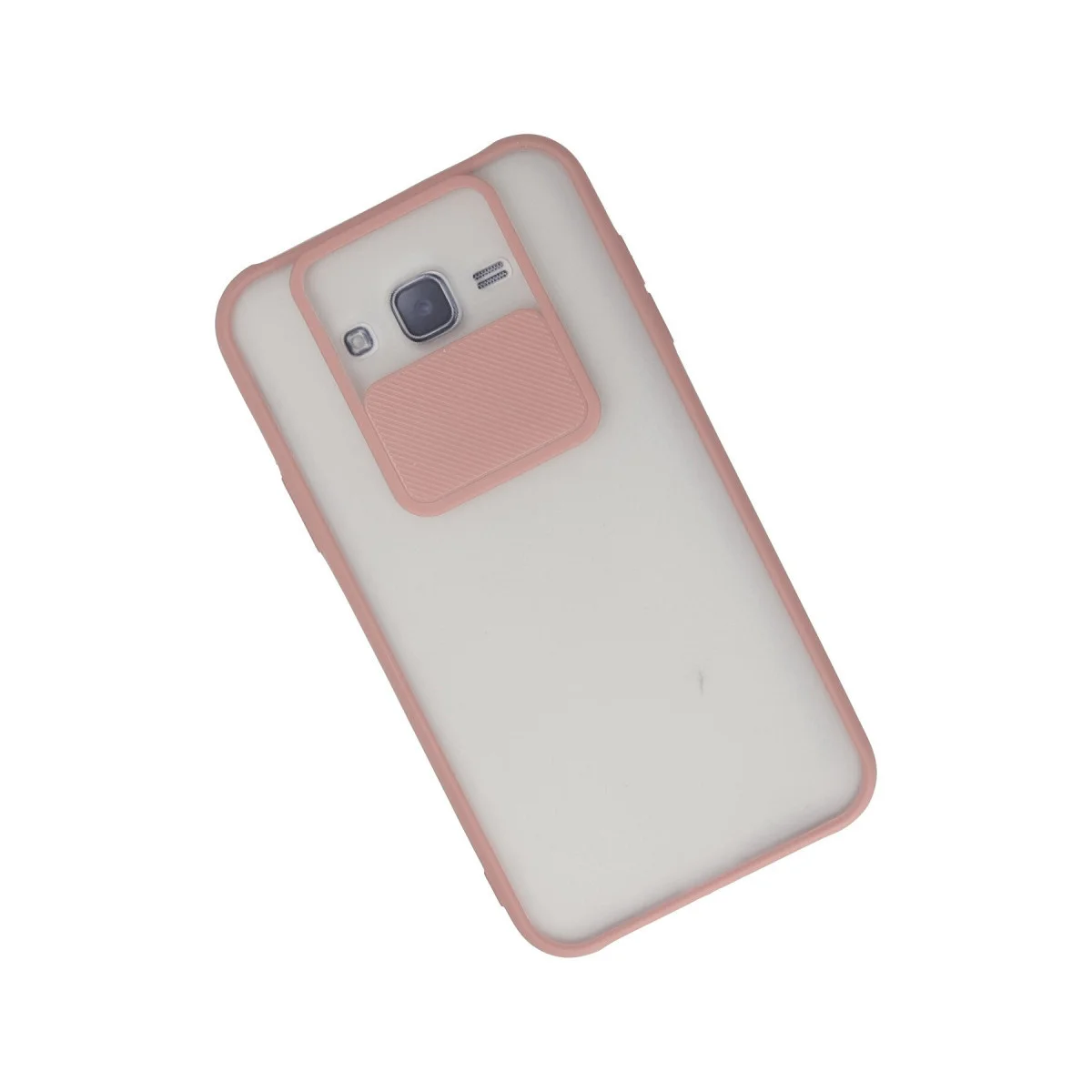 Galaxy J7 Kılıfı: Palm Buzlu Kamera Sürgülü Silikon Kılıf - Pembe