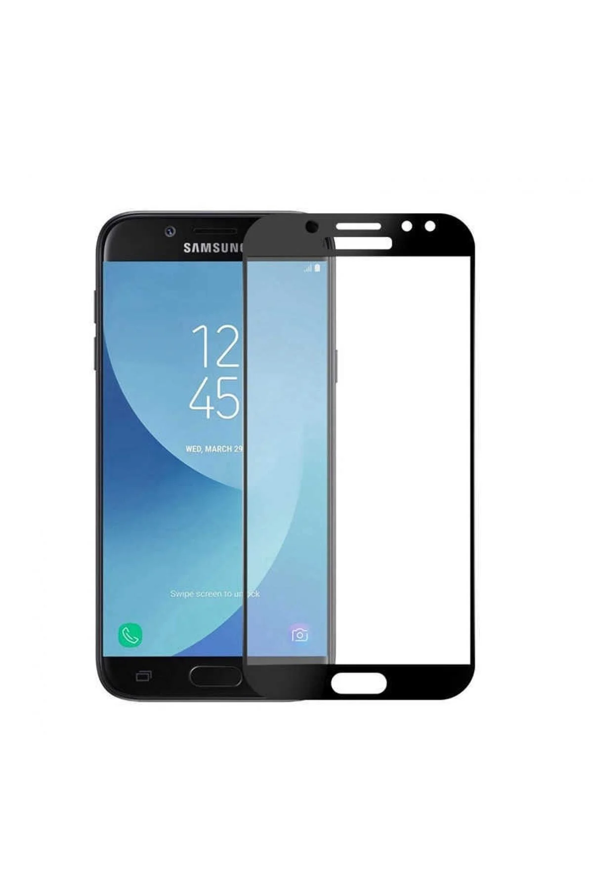 Galaxy J7 Prime Davin 5D Cam Ekran Koruyucu Siyah