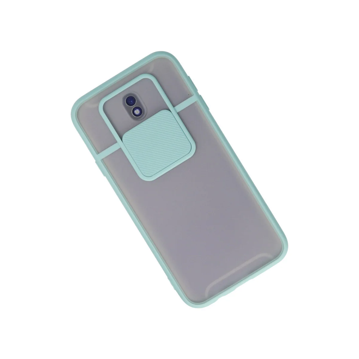 Galaxy J7 Pro & J730 Kamera Koruma Kılıf - Buzlu Silikon Mat Turkuaz
