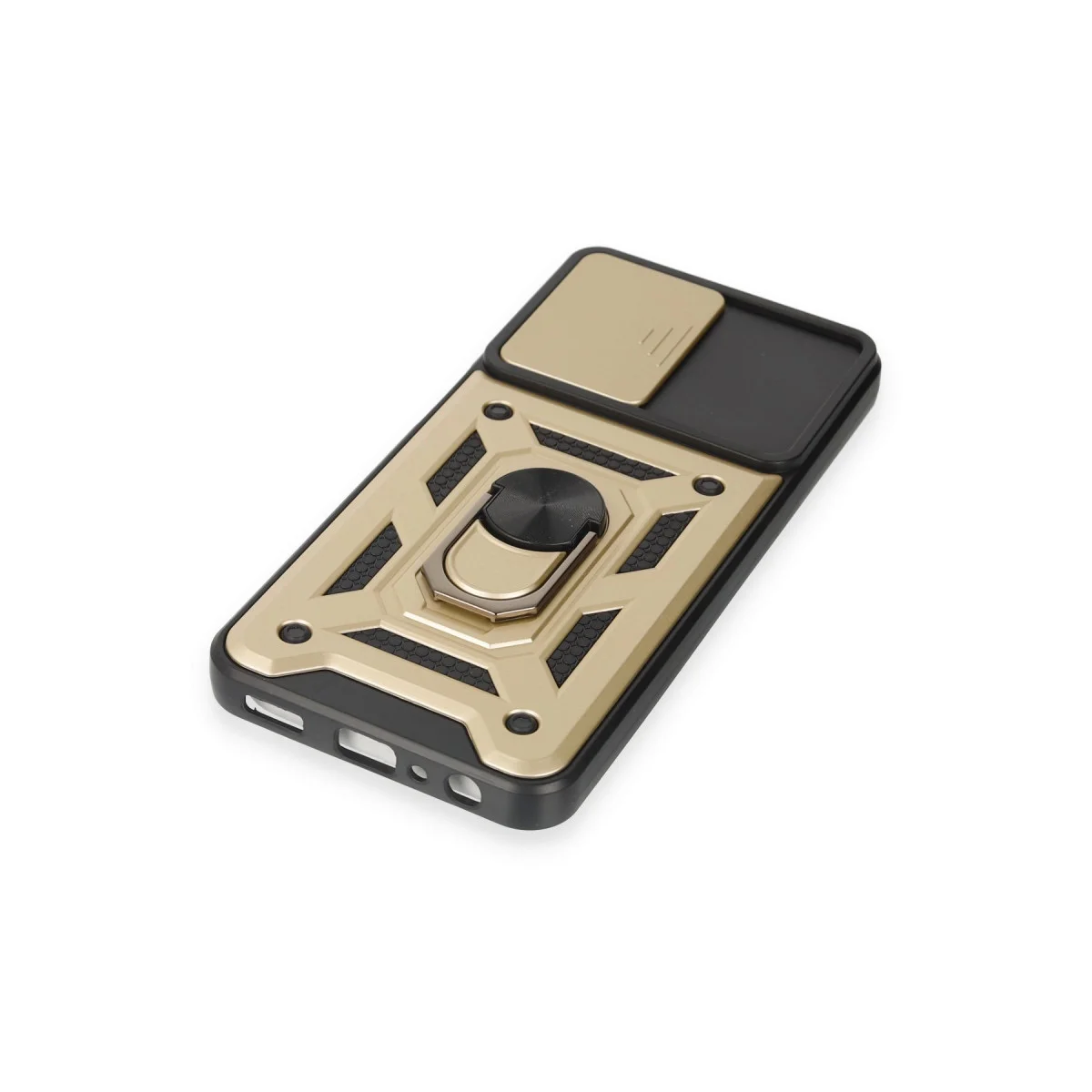 Galaxy M14 5G Kılıf Pars Lens Yüzüklü Silikon - Gold