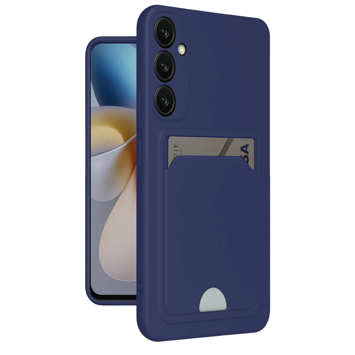 Galaxy M15 Kartvizitli Silikon Kılıf - Premium Lacivert