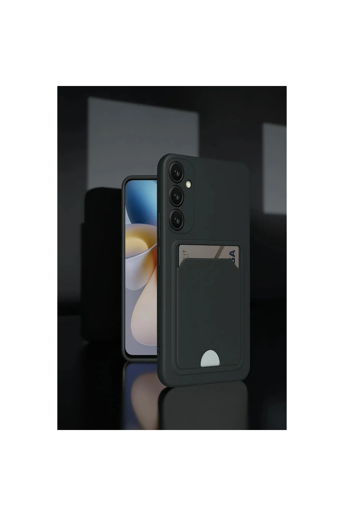 Galaxy M15 Kelvin Kartvizitli Silikon - Koyu Yeşil