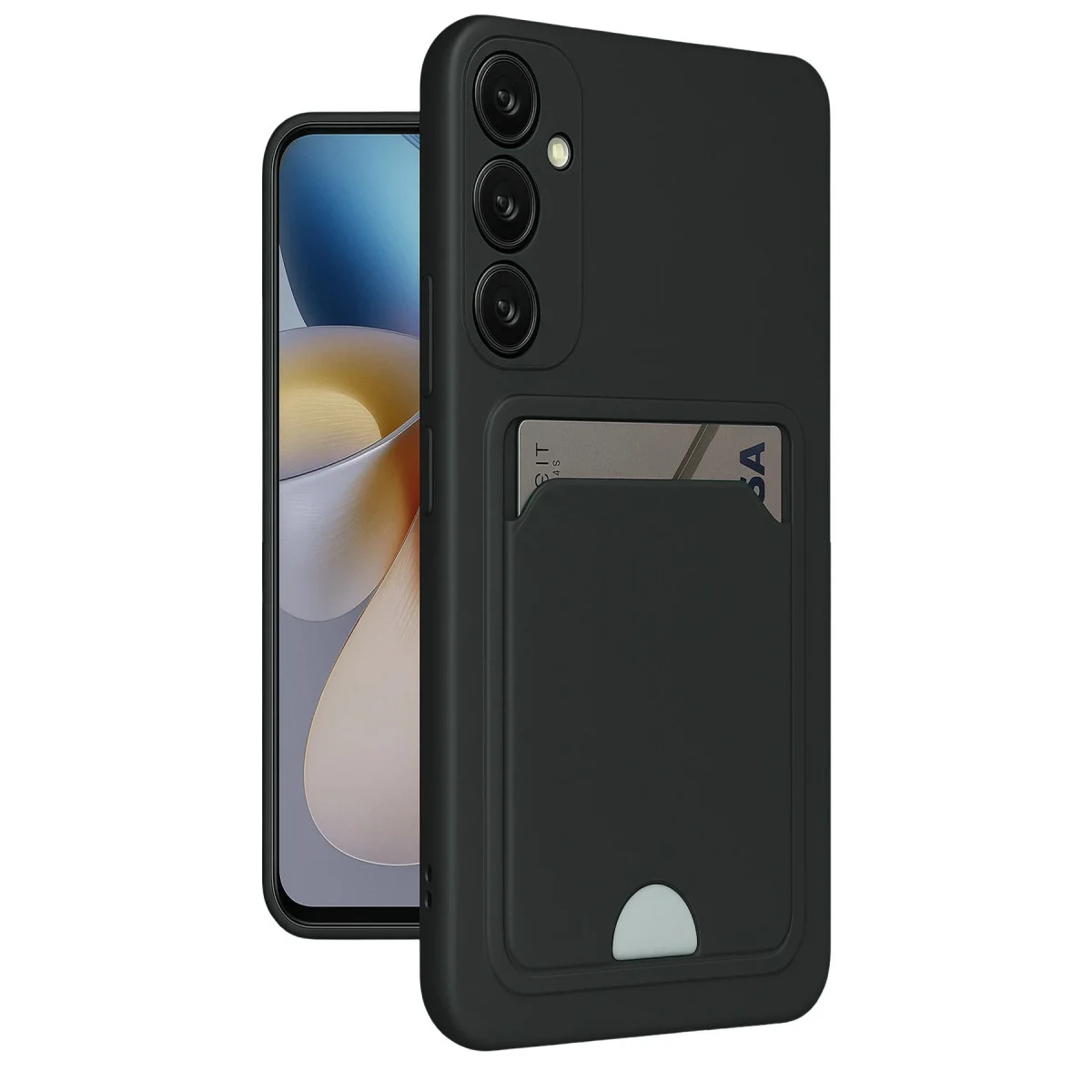 Galaxy M15 Kelvin Kartvizitli Silikon Kılıf - Siyah