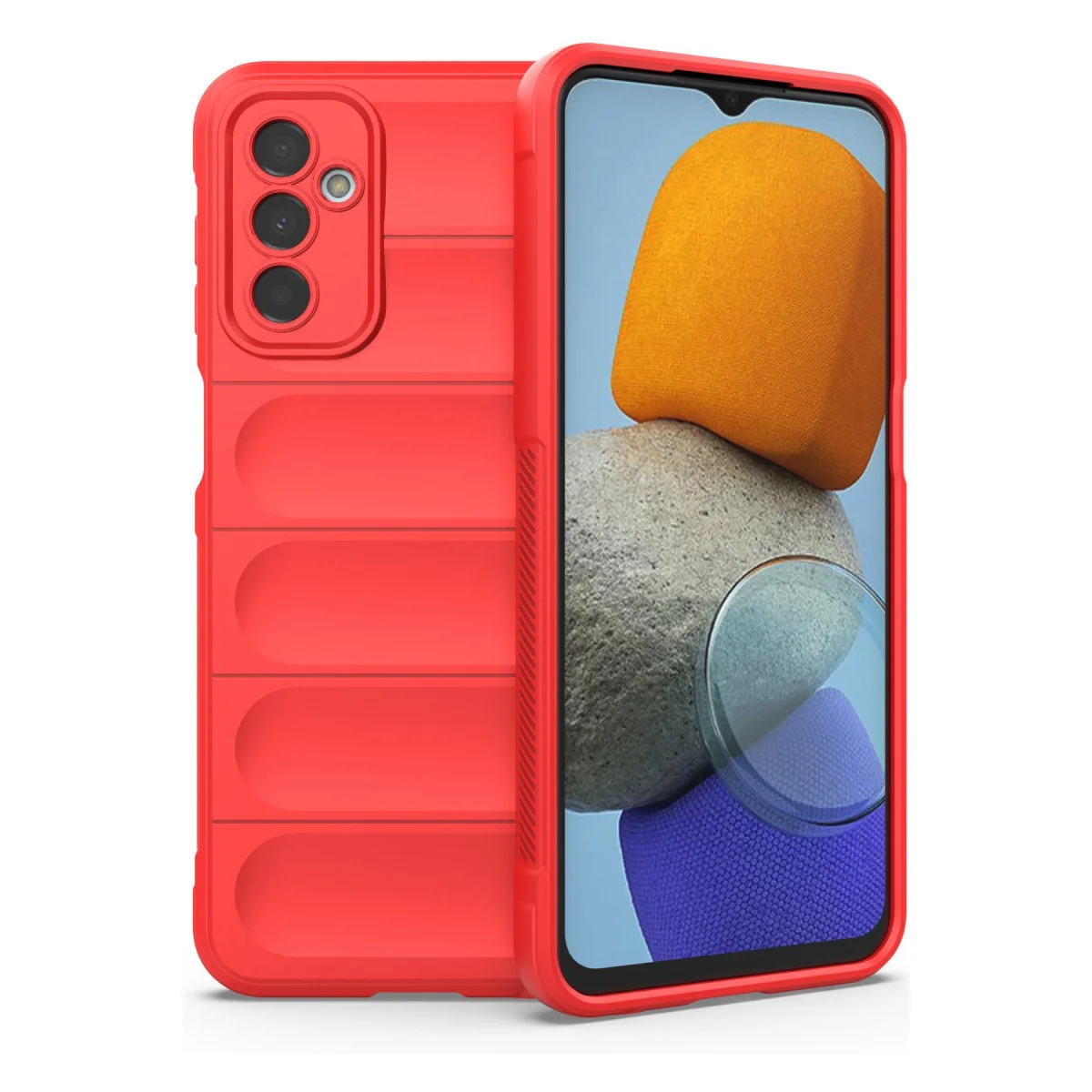 Galaxy M23 Optimum Silikon Kılıf - Kırmızı, Pürüzsüz Yüzey ve Yüksek Koruma