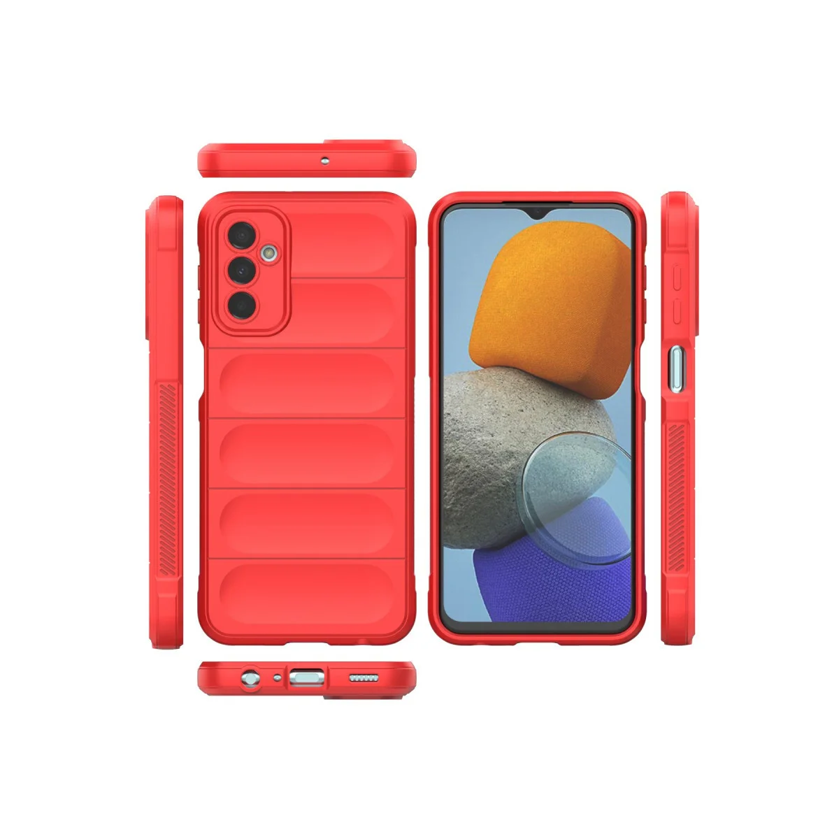Galaxy M23 Optimum Silikon Kılıf - Kırmızı, Pürüzsüz Yüzey ve Yüksek Koruma