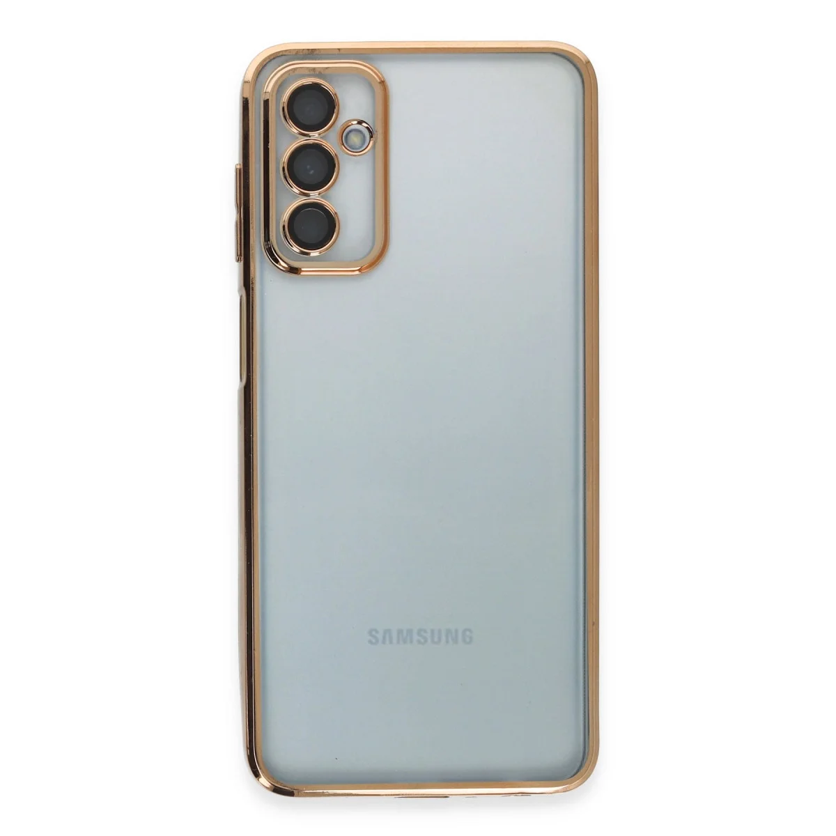 Galaxy M23 Razer Lensli Silikon Kılıf - Gold