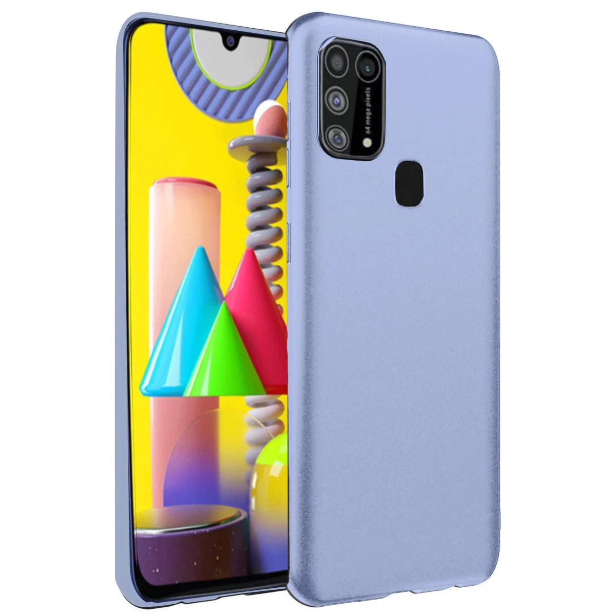 Galaxy M31 Nano İçi Kadife Silikon Kılıf - Lila, Şık ve Tam Koruma