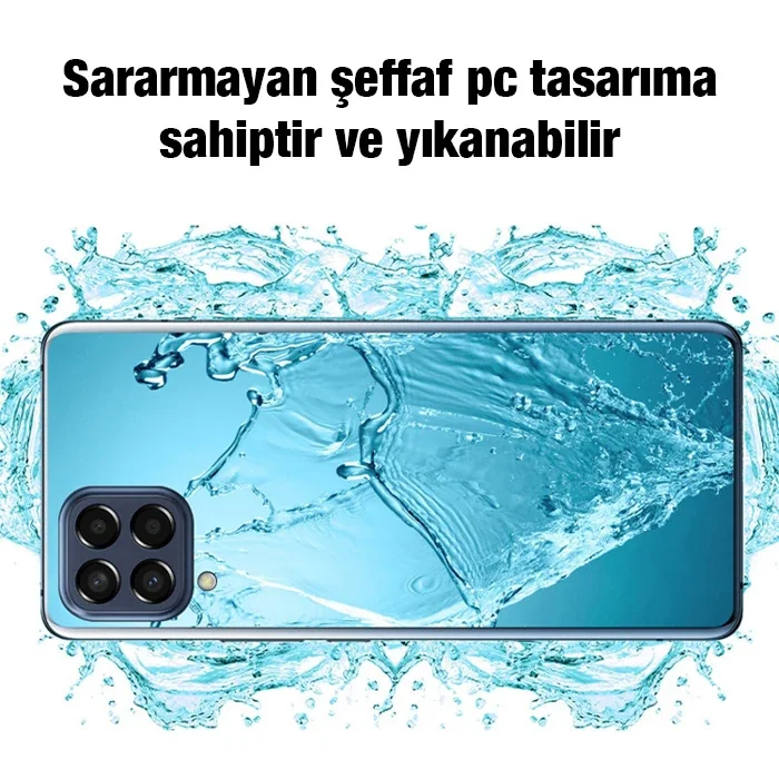 Galaxy M33 5G Kılıf Şeffaf Kamera Korumalı Darbeye Dayanıklı Silikon